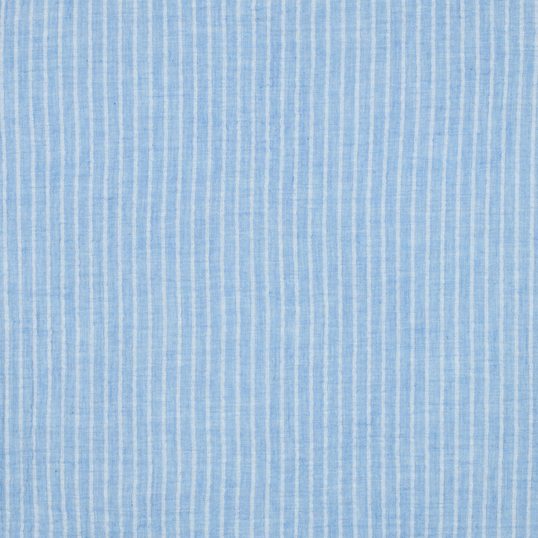 Double Gaze rayée bleu/blanc