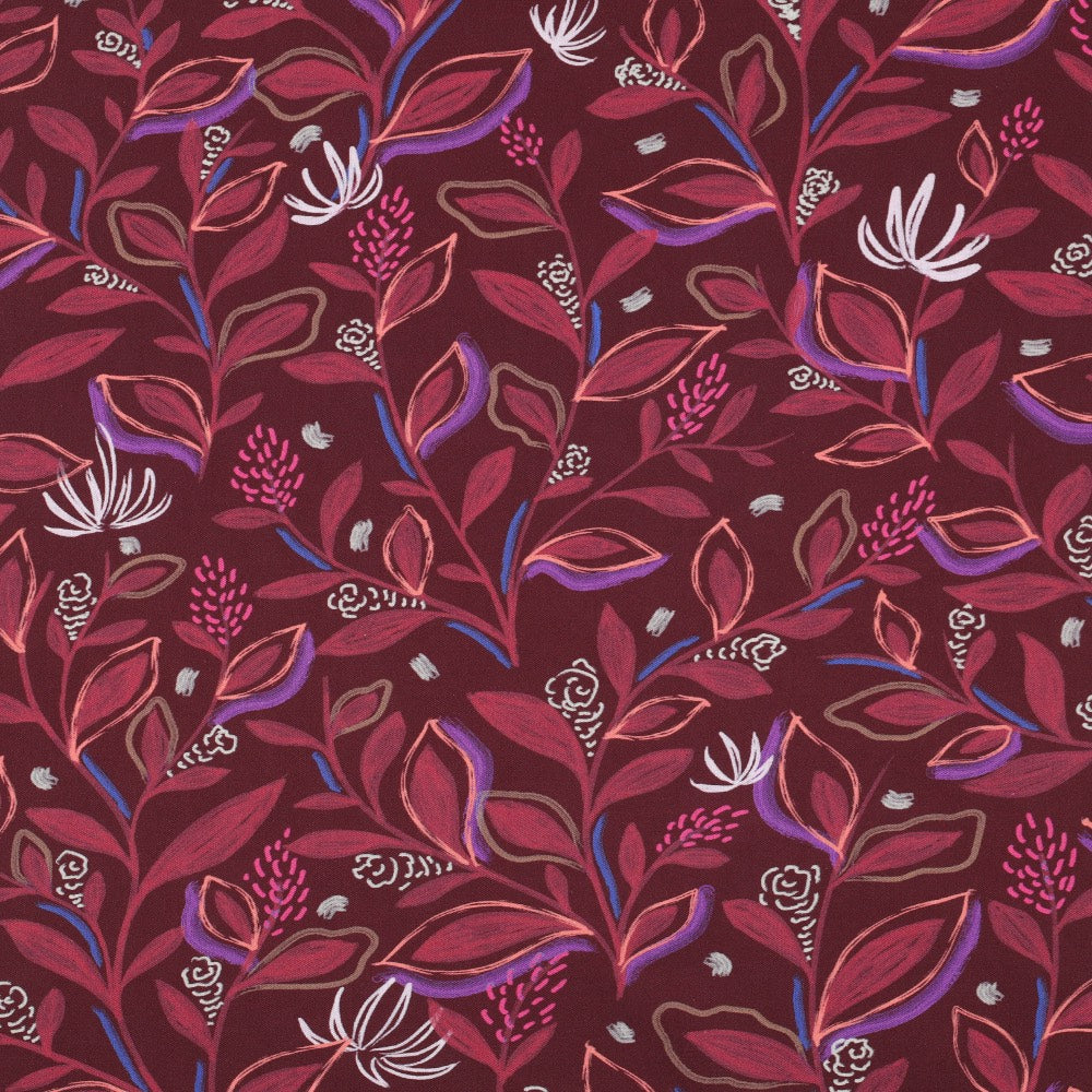 Coton popeline bordeaux