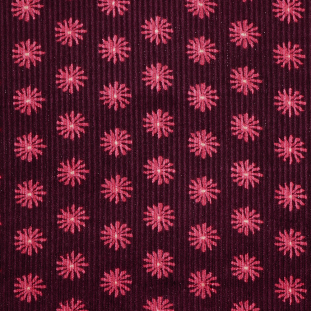 Velours flowers aubergine