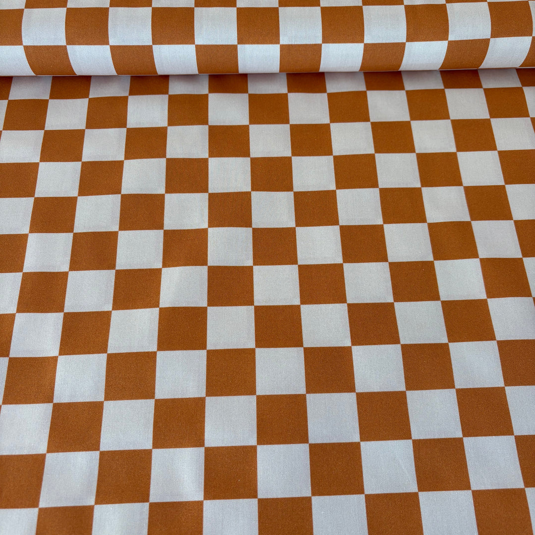 Popeline de coton damier