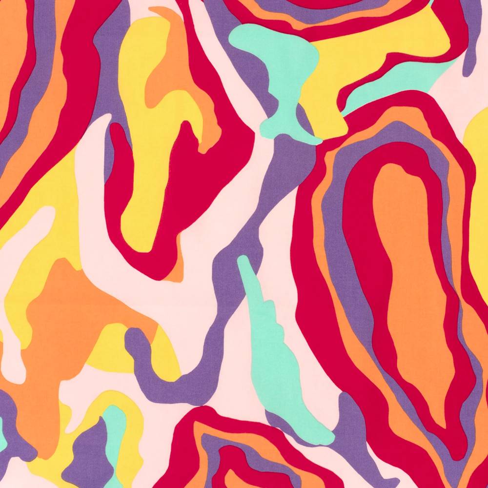 Satin de coton rouge abstract