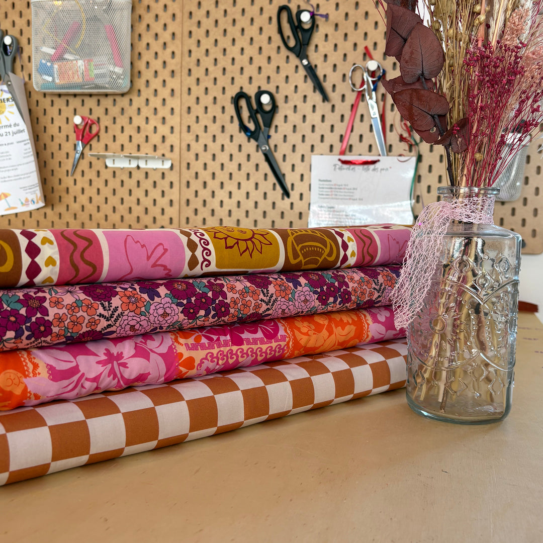Popeline de coton patchwork