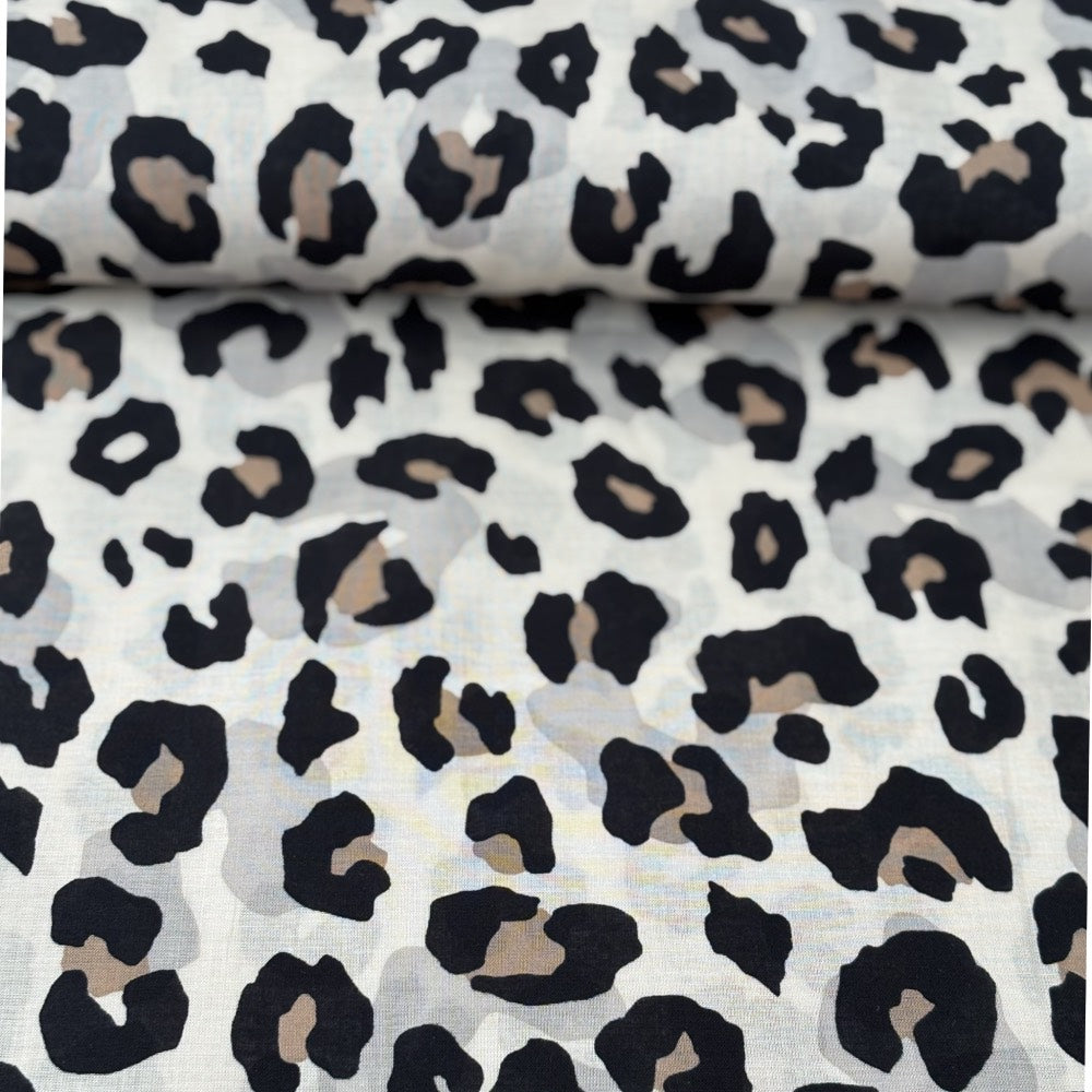 Voile de coton léopard
