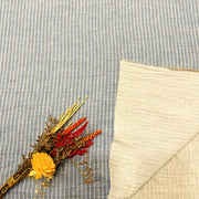 Double Gaze rayée bleu/blanc