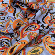 Coton viscose paisley lilas