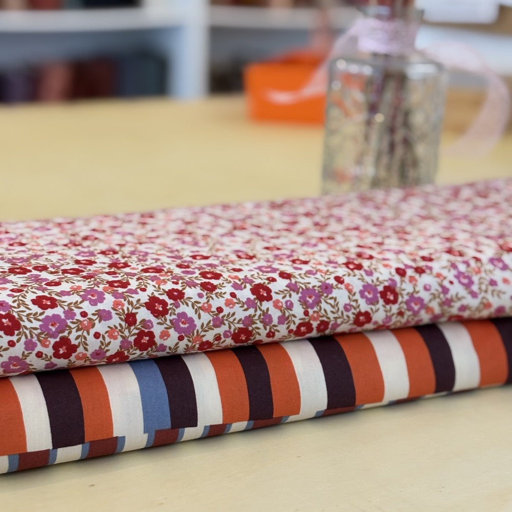 Coton/viscose Stripe orange